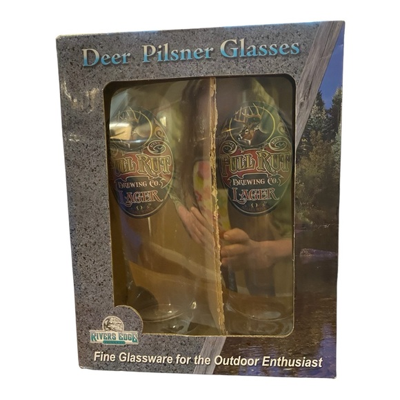 2 24oz Pilsner glasses see photos for design. NIB - Picture 3 of 4